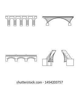 Isolated object of sight and connection sign. Set of sight and construct vector icon for stock.