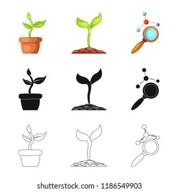 Isolated object of  and  sign. Collection of  and  stock symbol for web.
