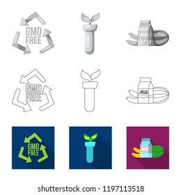 Isolated object of  and  sign. Collection of  and  vector icon for stock.