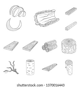 Isolated object of signboard  and wood icon. Set of signboard  and wooden stock symbol for web.