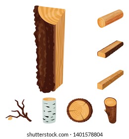 Isolated object of signboard  and wood icon. Collection of signboard  and wooden vector icon for stock.