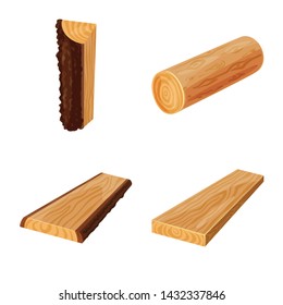 Isolated object of signboard and wood sign. Collection of signboard and wooden stock vector illustration.