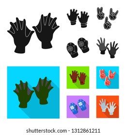 Isolated object of silhouette and safety icon. Set of silhouette and comfort stock symbol for web.
