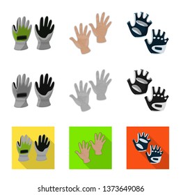 Isolated object of silhouette and safety icon. Set of silhouette and comfort stock symbol for web.