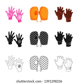 Isolated object of silhouette and safety icon. Collection of silhouette and comfort stock symbol for web.