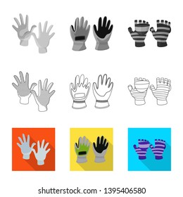 Isolated object of silhouette and safety icon. Set of silhouette and comfort stock symbol for web.
