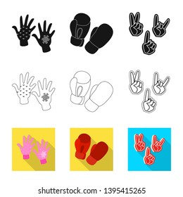 Isolated object of silhouette and safety icon. Set of silhouette and comfort stock symbol for web.