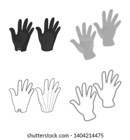 Isolated object of silhouette and safety icon. Set of silhouette and comfort stock vector illustration.