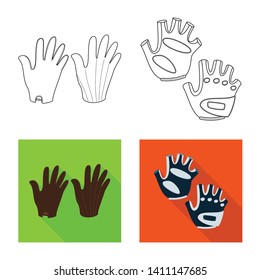 Isolated object of silhouette and safety icon. Set of silhouette and comfort stock vector illustration.