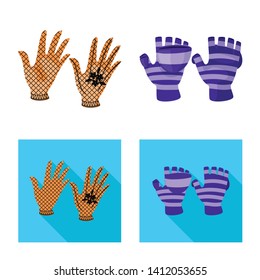 Isolated object of silhouette and safety icon. Set of silhouette and comfort vector icon for stock.