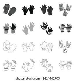 Isolated object of silhouette and safety icon. Set of silhouette and comfort stock vector illustration.