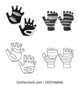 Isolated object of silhouette and safety logo. Set of silhouette and comfort stock symbol for web.