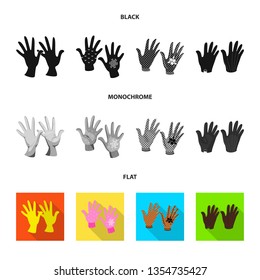 Isolated object of silhouette and safety logo. Set of silhouette and comfort stock symbol for web.