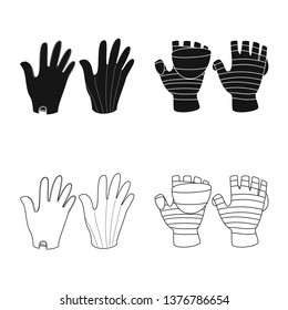Isolated object of silhouette and safety logo. Collection of silhouette and comfort stock symbol for web.