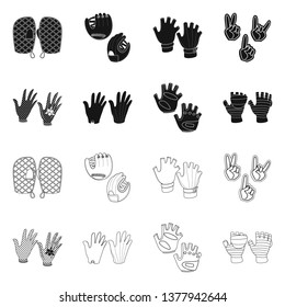 Isolated object of silhouette and safety logo. Set of silhouette and comfort vector icon for stock.