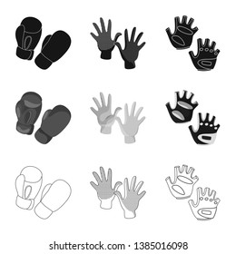 Isolated object of silhouette and safety logo. Set of silhouette and comfort stock symbol for web.