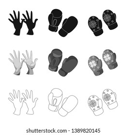 Isolated object of silhouette and safety logo. Collection of silhouette and comfort stock vector illustration.