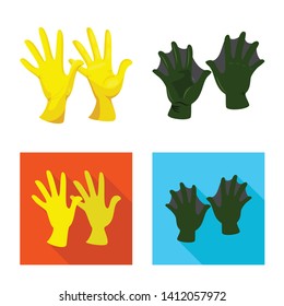 Isolated object of silhouette and safety logo. Set of silhouette and comfort stock symbol for web.