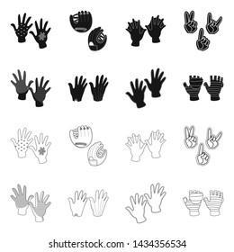 Isolated object of silhouette and safety logo. Collection of silhouette and comfort stock symbol for web.