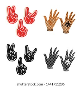 Isolated object of silhouette and safety logo. Set of silhouette and comfort vector icon for stock.
