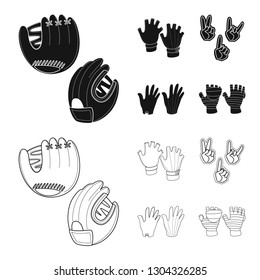 Isolated object of silhouette and safety sign. Set of silhouette and comfort stock vector illustration.