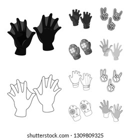Isolated object of silhouette and safety sign. Set of silhouette and comfort vector icon for stock.