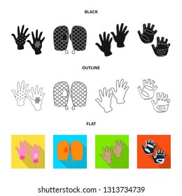 Isolated object of silhouette and safety sign. Collection of silhouette and comfort stock vector illustration.