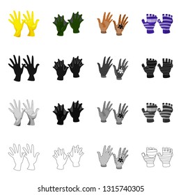 Isolated object of silhouette and safety sign. Collection of silhouette and comfort stock symbol for web.
