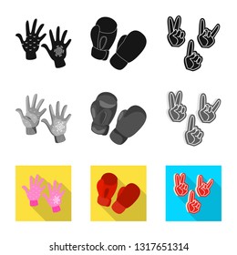 Isolated object of silhouette and safety sign. Collection of silhouette and comfort stock vector illustration.