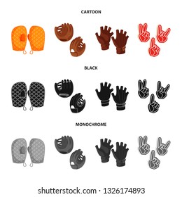 Isolated object of silhouette and safety sign. Set of silhouette and comfort stock symbol for web.