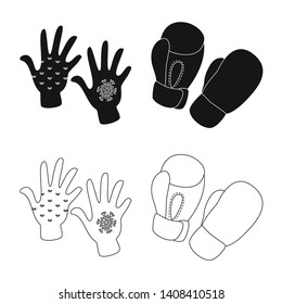 Isolated object of silhouette and safety sign. Set of silhouette and comfort stock vector illustration.
