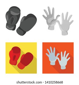 Isolated object of silhouette and safety sign. Collection of silhouette and comfort stock vector illustration.