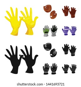 Isolated object of silhouette and safety sign. Set of silhouette and comfort stock vector illustration.