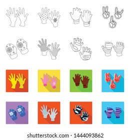 Isolated object of silhouette and safety sign. Set of silhouette and comfort stock vector illustration.