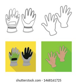 Isolated object of silhouette and safety sign. Set of silhouette and comfort stock vector illustration.