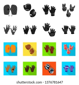 Isolated object of silhouette and safety symbol. Set of silhouette and comfort stock vector illustration.