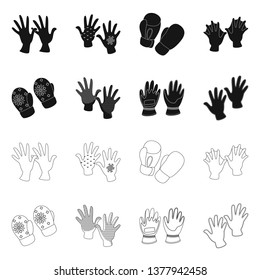 Isolated object of silhouette and safety symbol. Collection of silhouette and comfort stock vector illustration.