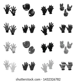 Isolated object of silhouette and safety symbol. Collection of silhouette and comfort vector icon for stock.