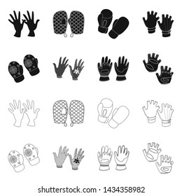 Isolated object of silhouette and safety symbol. Set of silhouette and comfort vector icon for stock.