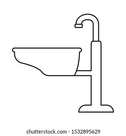 Isolated object of sink and basin symbol. Web element of sink and wash stock vector illustration.
