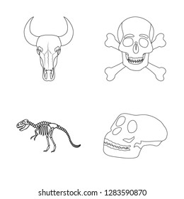 Isolated object of skeleton and character icon. Collection of skeleton and halloween stock vector illustration.