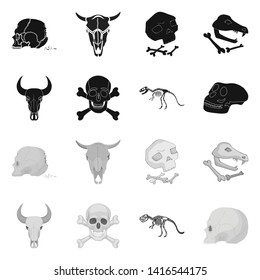 Isolated object of skeleton and character icon. Collection of skeleton and halloween stock symbol for web.