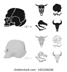 Isolated object of skeleton and character icon. Collection of skeleton and halloween vector icon for stock.