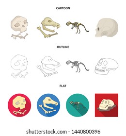 Isolated object of skeleton and character icon. Set of skeleton and halloween stock vector illustration.