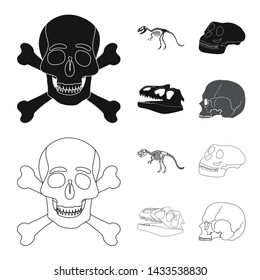Isolated object of skeleton and character logo. Set of skeleton and halloween stock symbol for web.