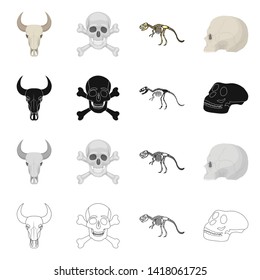 Isolated object of skeleton and character sign. Collection of skeleton and halloween stock symbol for web.