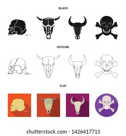 Isolated object of skeleton and character sign. Collection of skeleton and halloween vector icon for stock.