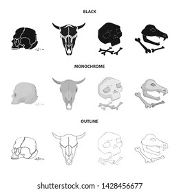 Isolated object of skeleton and character sign. Collection of skeleton and halloween stock symbol for web.