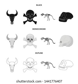 Isolated object of skeleton and character sign. Collection of skeleton and halloween stock symbol for web.