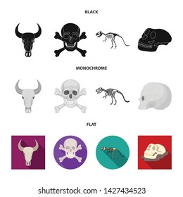 Isolated object of skeleton and character symbol. Set of skeleton and halloween stock vector illustration.